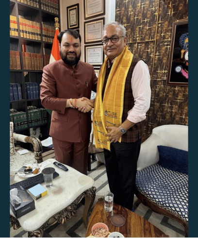 Shri Dependra Pathak, IPS (Retd.) with Dr. Karan Garg during a TLGS interaction